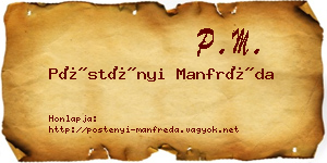 Pöstényi Manfréda névjegykártya